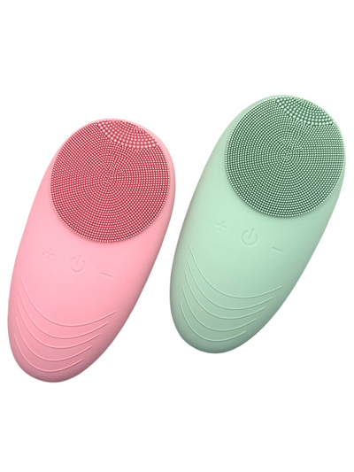 Brosse nettoyante et massante visage vert menthe 