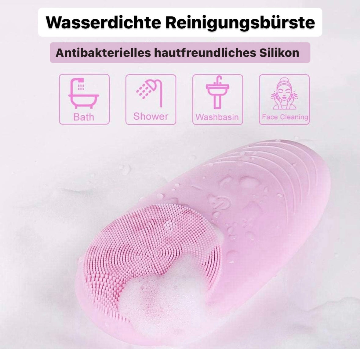 Facial cleansing and massage brush pink 